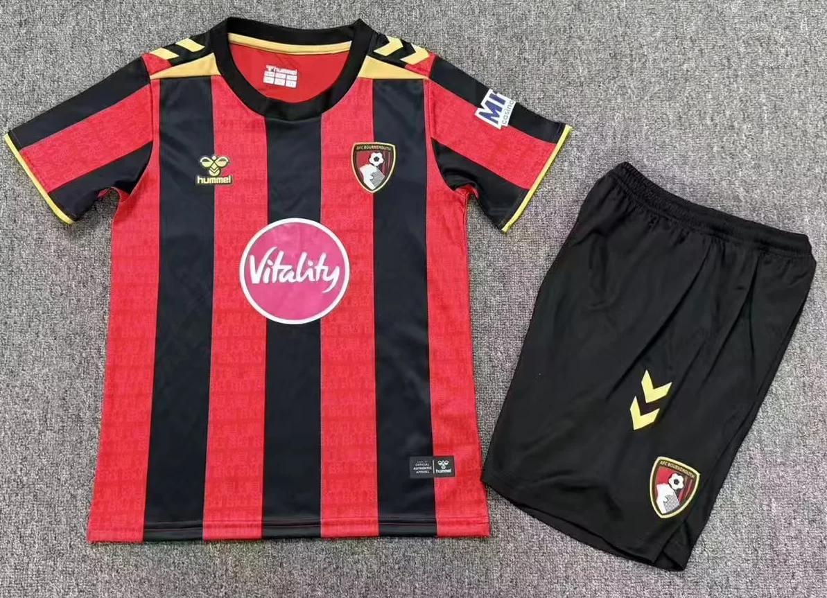 Kids 2026/27 AFC Bournemouth Home Red & Black Kids/Youth Soccer Uniform-1040