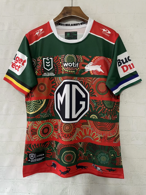 2026 Season Indigenous Version South Sydney Rabbitohs Red & Green Thailand Rugby Shirts-805