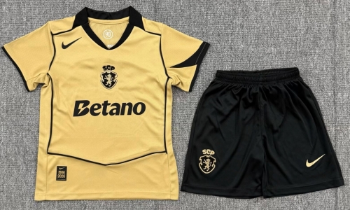 Kids 2026/27 Sporting Lisbon Away Yellow Kids/Youth Soccer Uniform-522