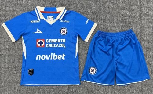 Kids 2026/27 Cruz Azul Home Blue Kids/Youth Soccer Uniform-522/208