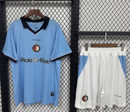 Kids 2026/27 Feyenoord Rotterdam Away Blue Kids/Youth Soccer Uniform-522/530