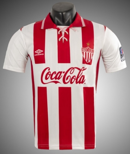 With Star 94/95 Retro Version Club Necaxa Home Red & White Thailand Soccer Jersey AAA-1041