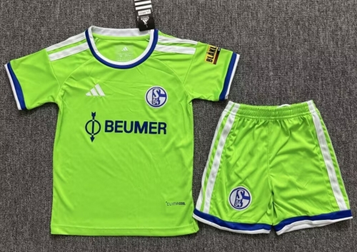 Kids 2026/27 Schalke 04 2nd Away Green Kids/Youth Soccer Uniform-JY