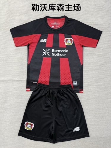 Kids 2026/27 Bayer 04 Leverkusen Home Red & Black Kids/Youth Soccer Uniform-208