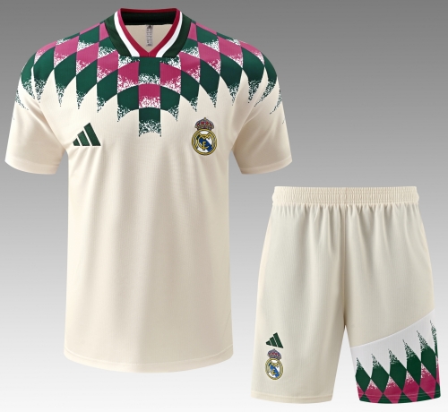 2026/27 Retro Real Madrid Rice Yellow Thailand Soccer Training Jerseys Uniform-418