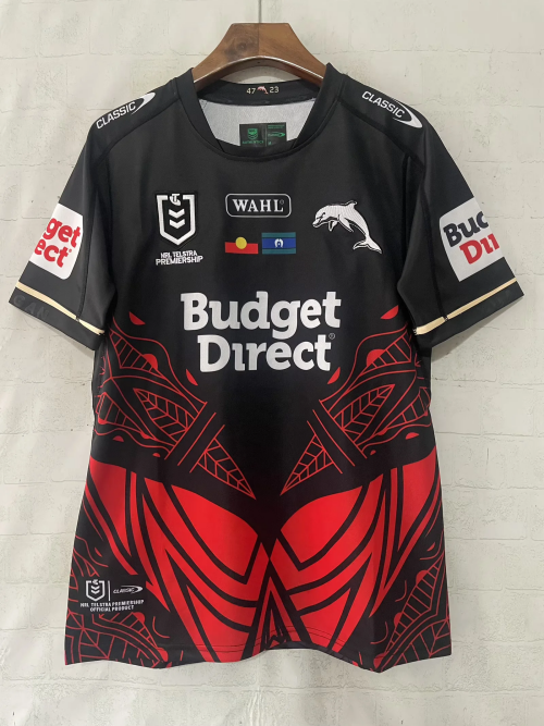 2026 Dolphins Black & Red Thailand Rugby Shirts-805