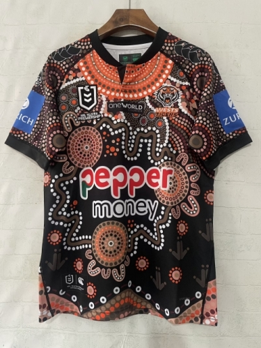 2026 West Tiger Black & Orange Thailand Rugby Shirts-805