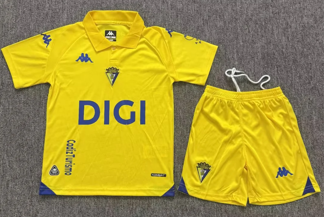 Kids 2026/27 Cádiz CF Home Yellow Kids/Youth Soccer Uniform-JY