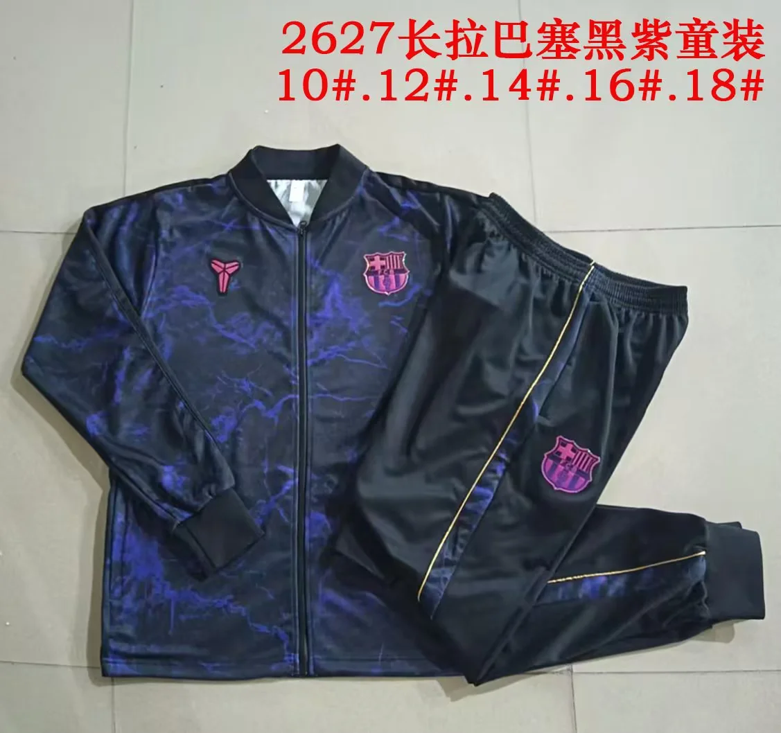 Kids 2026/27 Barcelona Black & Purple Kids/Youth Jacket Unifom-815