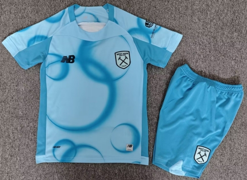 Kids 2026/27 West Ham United 2nd Away Blue Kids/Youth Soccer Uniform-1040