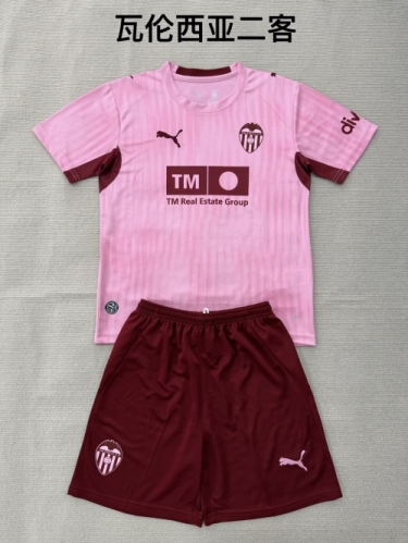 Kids 2026/27 Valencia 2nd Away Pink Kids/Youth Soccer Uniform-208