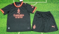 Kids 2026/27 AC Milan 2nd Away Black Kids/Youth Soccer Uniform-123