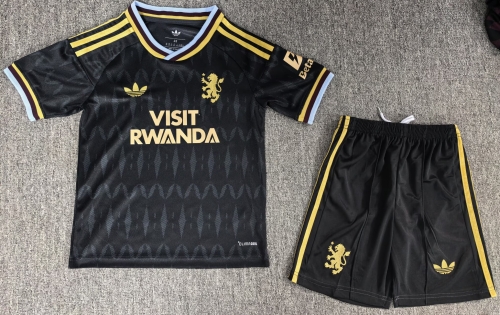 Kids 2026/27 Aston Villa  Away Black Kids/Youth Soccer Uniform-BL