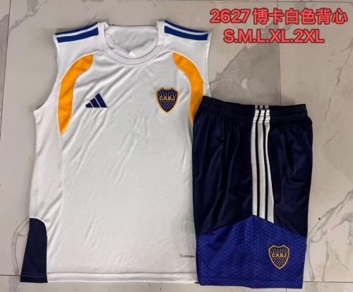 2026/27 Boca Juniors White Soccer Tracksuit Vest Suit-815