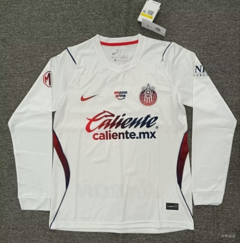 2026/27 Deportivo Guadalajara Away White LS Thailand Soccer Jersey AAA-25