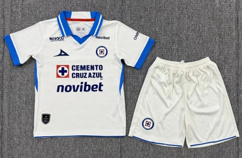 Kids 2026/27 Cruz Azul Away White Kids/Youth Soccer Uniform-208