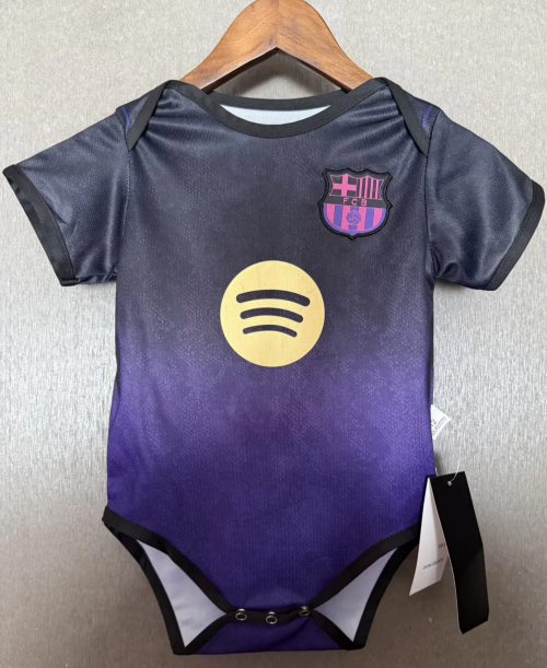 (Size 9-12) 2026/27 Barcelona Away Black & Purple Baby Soccer Uniform-308
