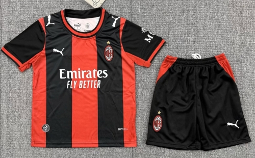 Kids 2026/27 AC Milan Home Red & Black Youth/Kids Soccer Uniform-522