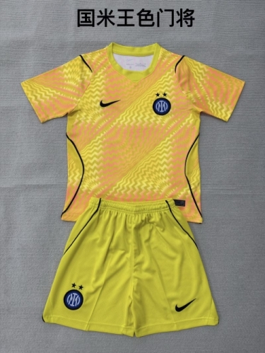 Kids 2026/27 Inter Milan Goalkeeper Yellow Kids/Youth Soccer Uniform-208