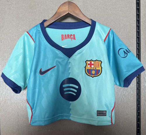 Short Clothing 2026/27 Barcelona 2nd Away Blue & Green Thailand Women Soccer Jersey AAA