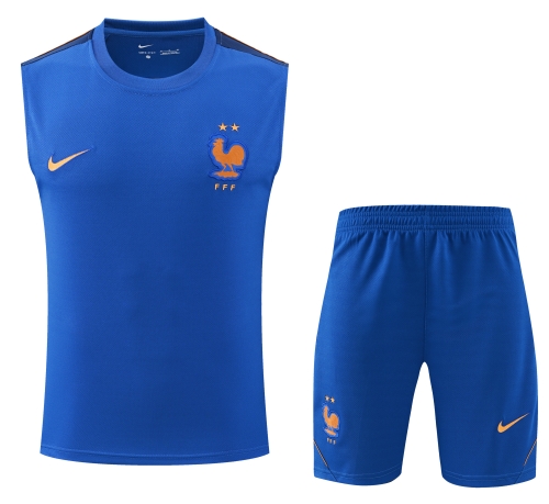 2026/27 France Blue Thailand Soccer Training Vest Set-418