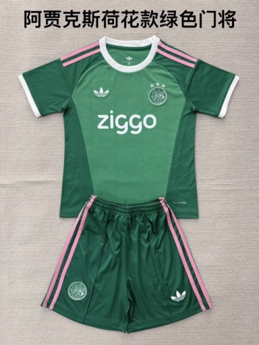 Kids 2026/27 Ajax Goalkeeper Green Kids/Youth Soccer Uniform-208