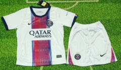 With 2 Star 2026/27 Paris SG Away White Kids/Youth Soccer Uniform-123