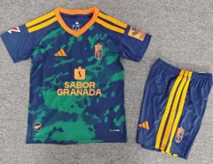 Kids 2026/27 Granada CF Away Blue & Green Kids/Youth Soccer Uniform-40