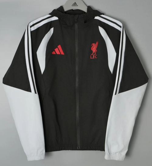 2026/27 Liverpool Black Windbreaker Hoodies Top With Hat-801