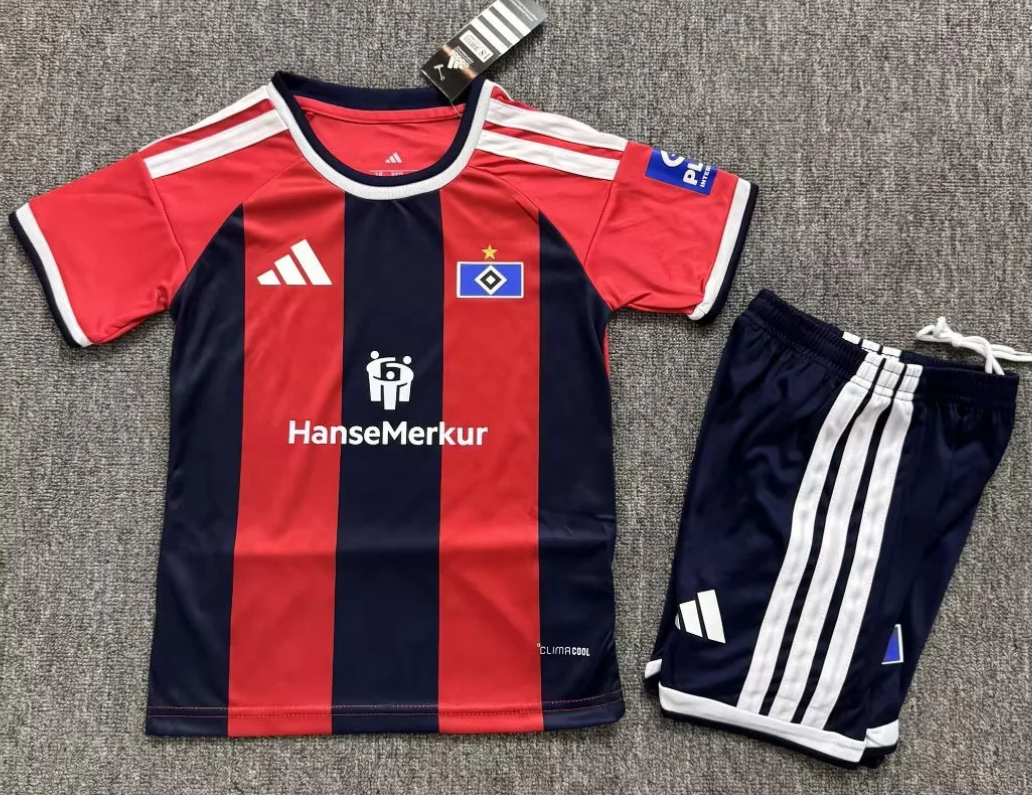 Kids 2026/27 Hamburger SV 2nd Away Black & Red Kids/Youth Soccer Uniform-JY
