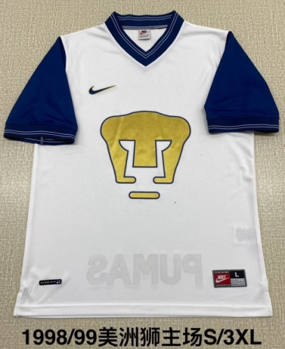 98/99 Retro Version Pumas UNAM Home White Thailand Soccer Jersey AAA-2041