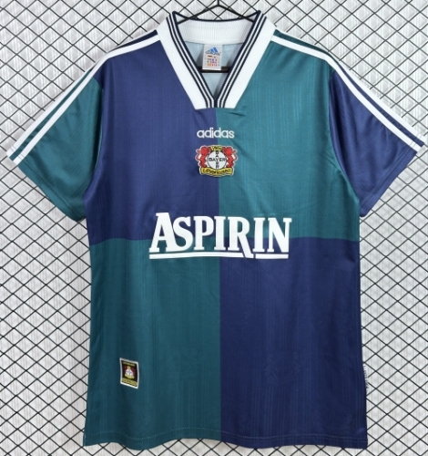 97/99 Retro Version Bayer 04 Leverkusen Away Blue & Green Thailand Soccer Jersey AAA-503