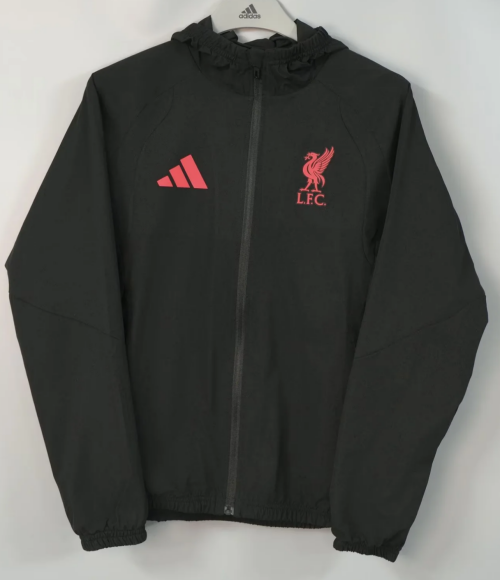 2026/27 Liverpool Black Windbreaker Hoodies Top With Hat-801