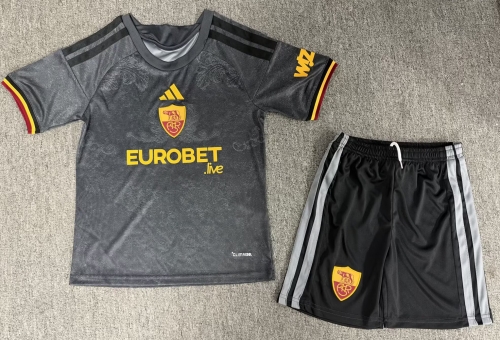 Kids 2026/27 AS Roma 2nd Away Black Kids/Youth Soccer Uniform-BL