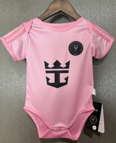 (Size 9-12) 2026/27 Inter Miami CF Home Pink Baby Soccer Uniform-308