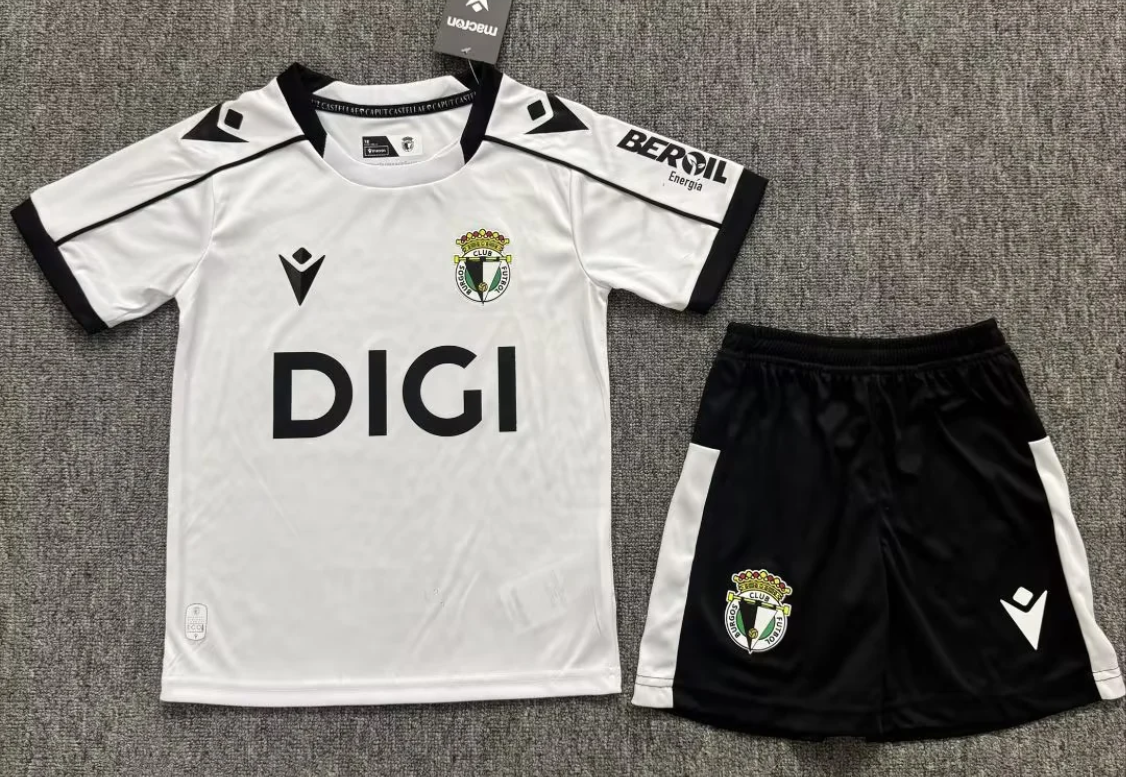 Kids 206/27 Burgos CF Home White Kids/Youth Soccer Uniform-JY