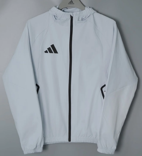 2026/27 Addia Light Gray Windbreaker Hoodies Top With Hat-801
