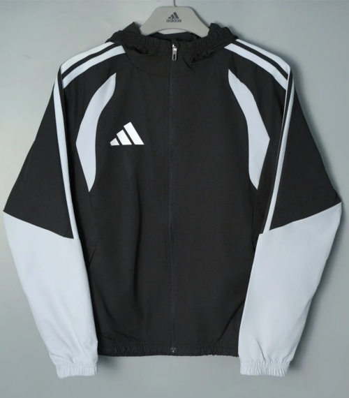 2026/27 Addia Black Windbreaker Hoodies Top With Hat-801