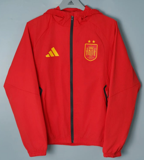 2026/27 Spain Red Windbreaker Hoodies Top With Hat-801
