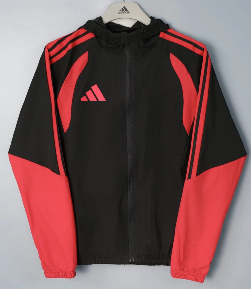 2026/27 Addia Black Windbreaker Hoodies Top With Hat-801