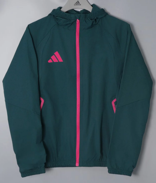 2026/27 Addia Dark Green Windbreaker Hoodies Top With Hat-801