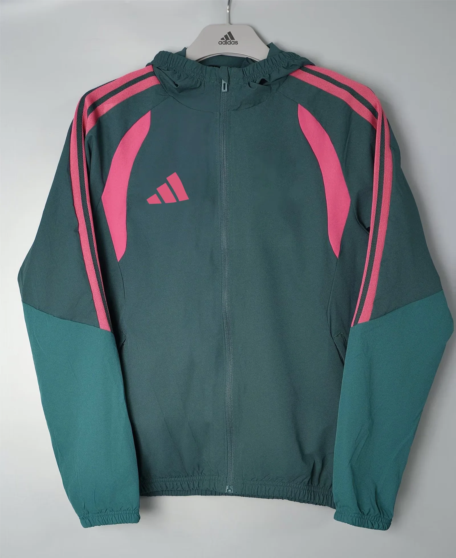 2026/27 Addia Dark Green Windbreaker Hoodies Top With Hat-801