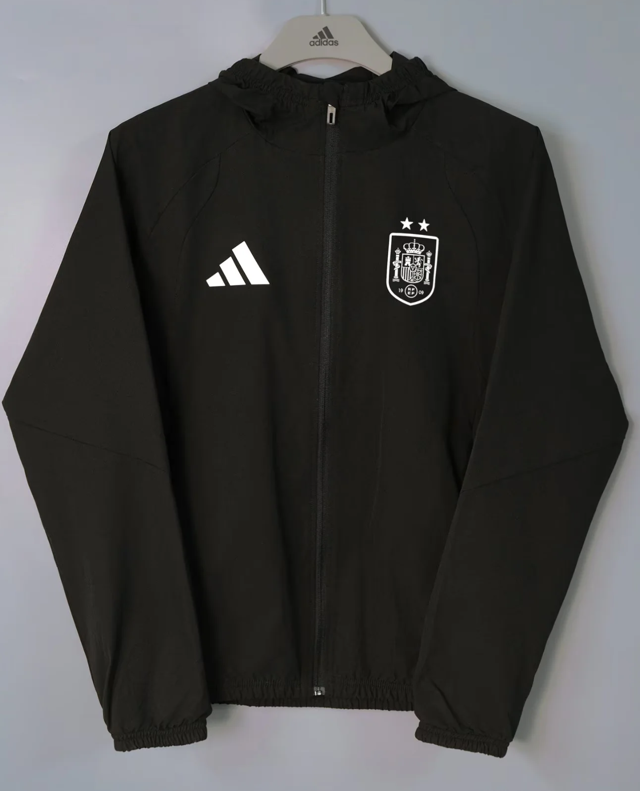 2026/27 Spain Black Windbreaker Hoodies Top With Hat-801