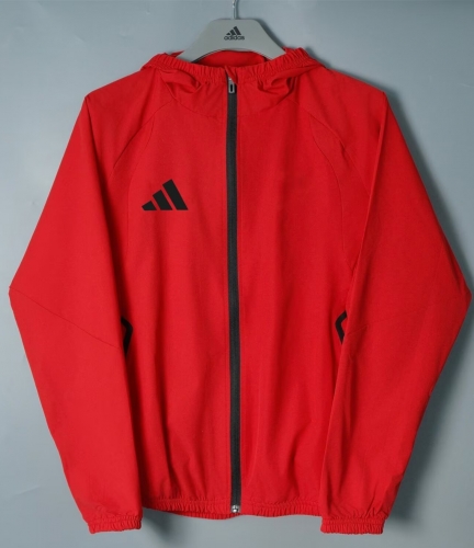 2026/27 Addia Red Windbreaker Hoodies Top With Hat-801