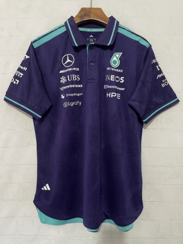 2026 Mercedes Benz Black Purple Formula One Racing Shirts-805