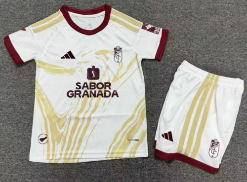 Kids 2026/27 Granada CF Home White Kids/Youth Soccer Uniform-1040