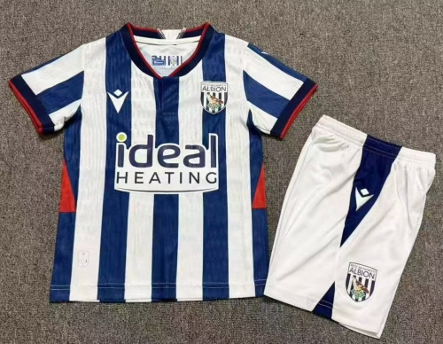 Kids 2026/27 West Bromwich Albion Home Blue & White Kids/Youth Soccer Uniform-1040