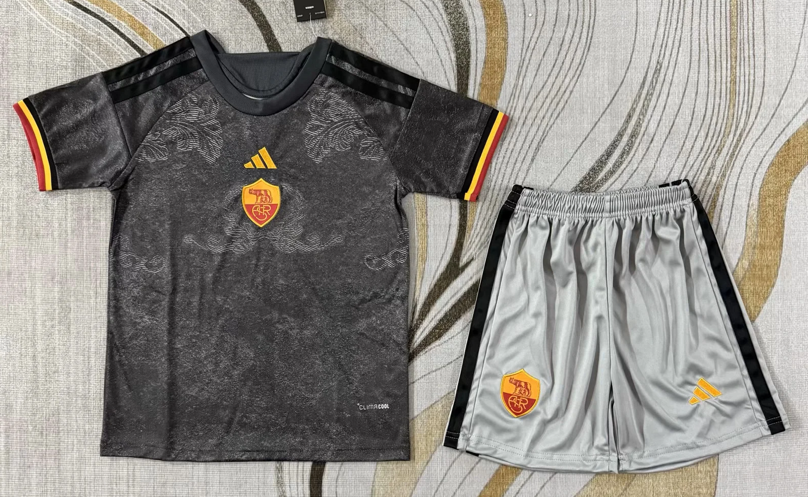 Kids 2026/27 AS Roma 2nd Away Black Kids/Youth Soccer Uniform-BL/522