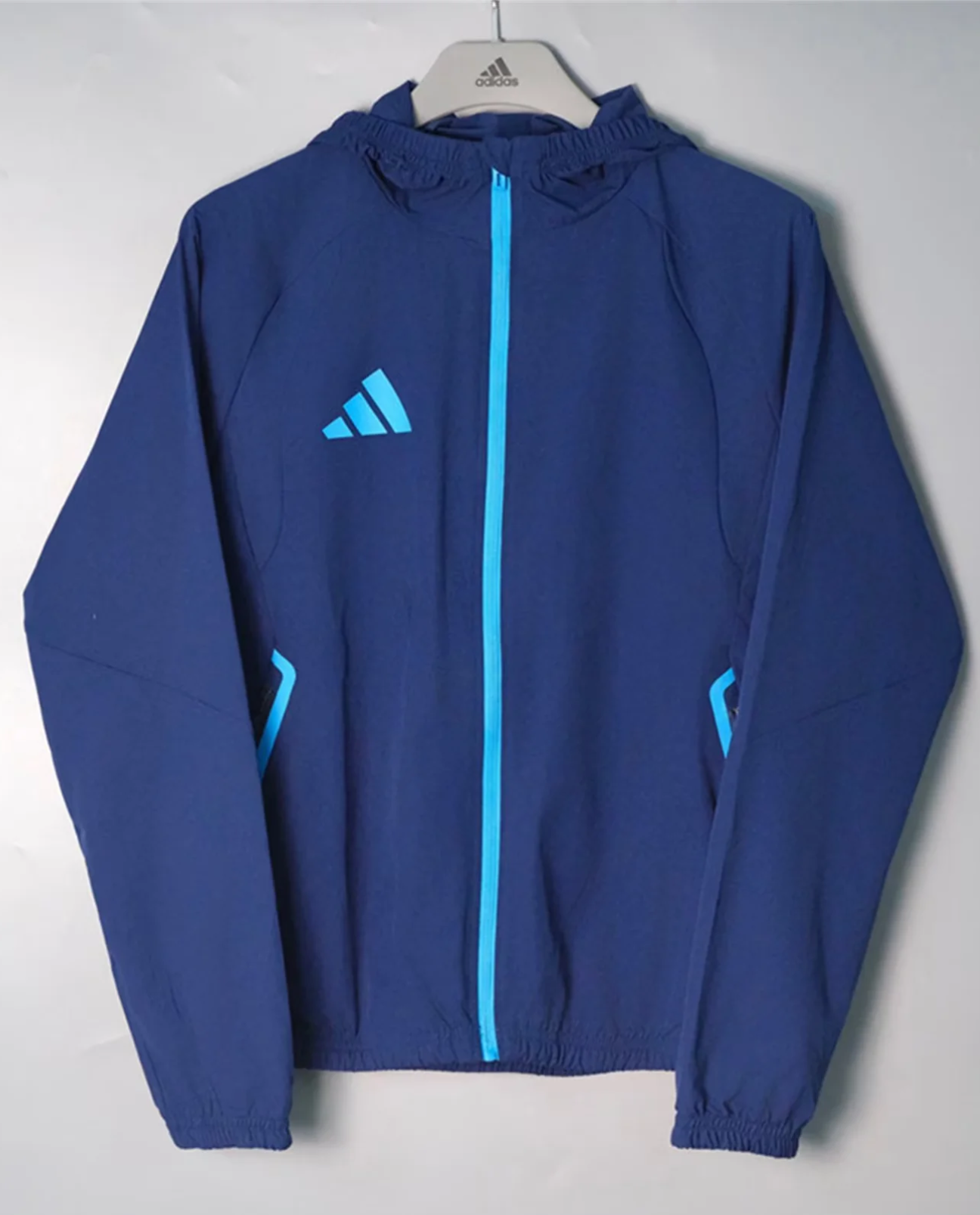 2026/27 Addia Royal Blue Windbreaker Hoodies Top With Hat-801