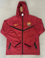 2026/27 Barcelona Red Windbreaker Hoodies Top With Hat-510